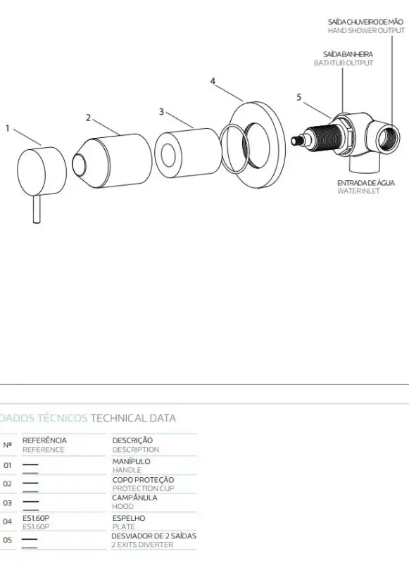 Waterevolution Flow vstavaný 2-cestný prepínač s okrúhlym krytom chróm T1482S01