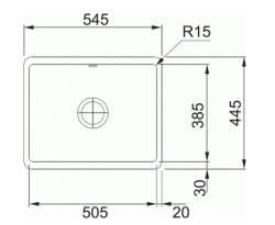 Franke drez Fraceram Kubus KBK110.50 Onyx spodná montáž 1260335883