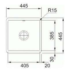 Franke drez Fraceram Kubus KBK 110.40 Onyx spodná montáž 1260335878