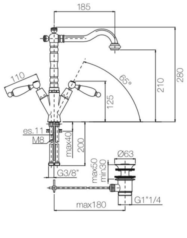 PB klasická batéria umývadlová batéria Biele rukoväte výtok 18,5 cm Nerez 1208854312