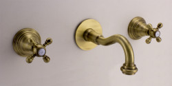 PB klasická vstavaná nástenná batéria s hviezdicovými rukoväťami, 20 cm výtok, bronz, 1208855082