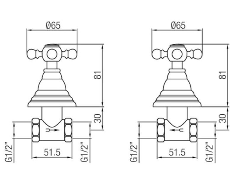 PB klasická kohútiková vstavaná sprchová sada s hviezdicovými rukoväťami RVS 1208855352