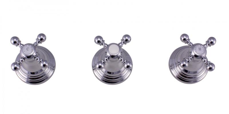 PB klasická 2-cestná vstavaná sprchová súprava s prepínačom a hviezdicovými rukoväťami Chróm 1208855362