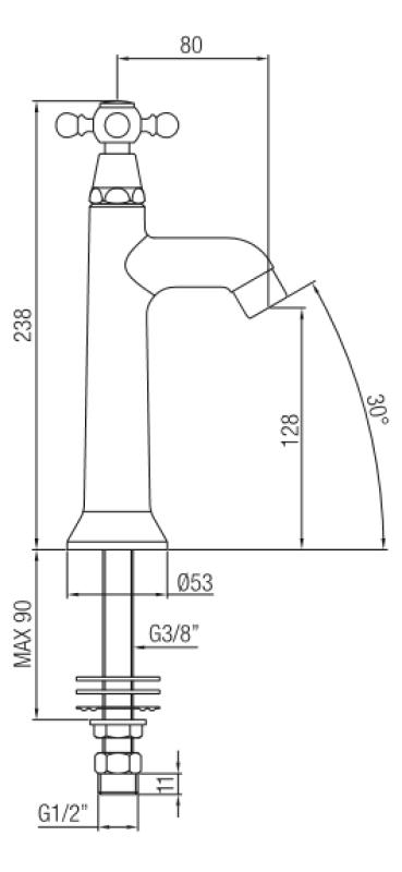 PB klasický fontánový kohútik s hviezdicovou rukoväťou na studenú vodu RVS 1208855552