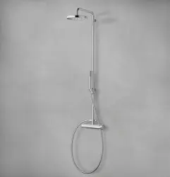 Waterevolution Flow shower combination with thermostat and rain shower Brushed Brass T141TBB