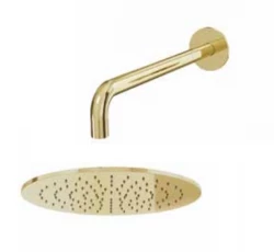 Waterevolution Flow hlavová sprcha 200 mm s nástenným pripojením Kartáčovaná mosadz T1641LE