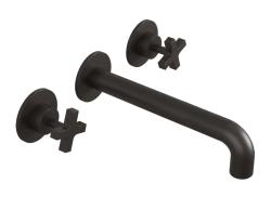 Waterevolution Cruz 3-otvorová vstavaná umývadlová batéria matná čierna 19 cm výtok 1208916572