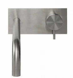 Waterevolution Flow vstavaná umývadlová batéria s krycou doskou, kompletne z nehrdzavejúcej ocele, s výtokom 25 cm, T1161BIE-25