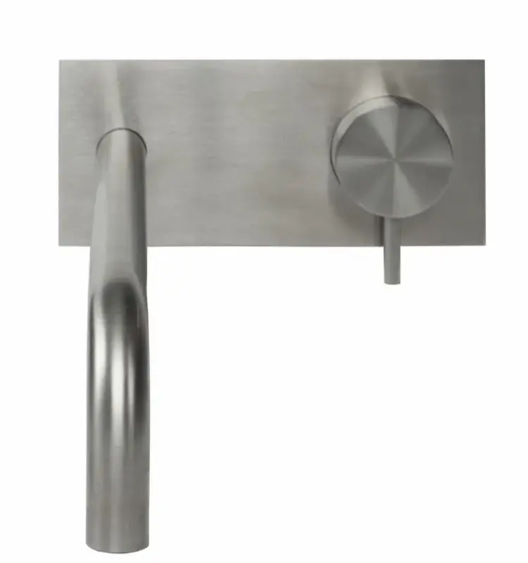 Waterevolution Flow vstavaná batéria s krycou doskou, celá z nehrdzavejúcej ocele, s výtokom 25 cm T1161BIE-25