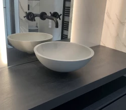 Solid-S Pure Umyvadlo na montáž, okrúhle, matné, svetlošedé, šírka 41 x výška 14 cm, bez prepadového otvoru, 1208919566