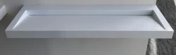Solid-S Quatra umývadlo z matného pevného povrchu bez otvoru pre kohútik 160 x 45,5 x 8 cm 1208920888