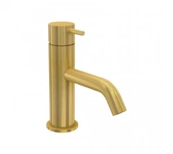 Waterevolution Flow nízka umývadlová batéria vrátane click plug brúsená mosadz T110LE