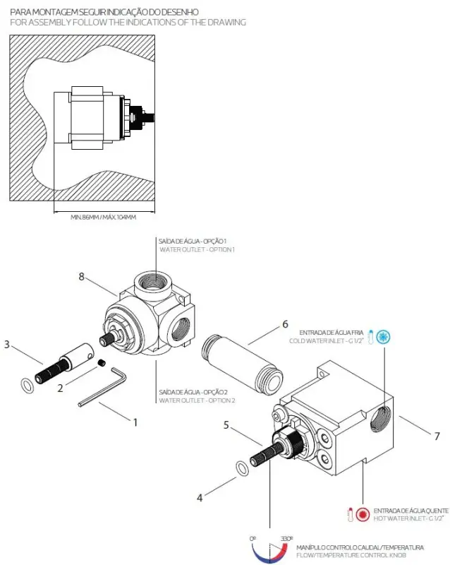 Waterevolution Flow zabudovaný sprchový termostat s 1 uzáverom, chróm 1208920980