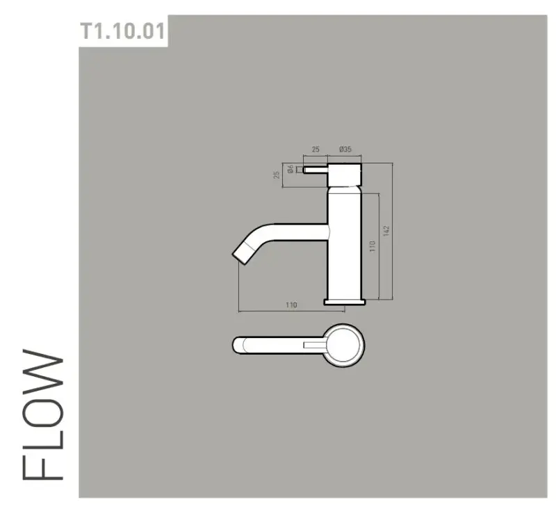 Waterevolution Flow coldwater tap  brushed copper  T1101ACPE