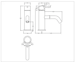 Waterevolution Flow umývadlová batéria PVD gun metal T1101AGME