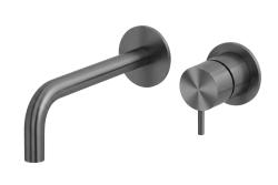 Waterevolution Flow Vstavaná batéria k umývadlu PVD Gun Metal s výtokom 15 cm T116BME-15