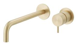 Waterevolution Flow Vstavaná batéria k umývadlu PVD biele zlato s výtokom 21 cm T116BWGE-21