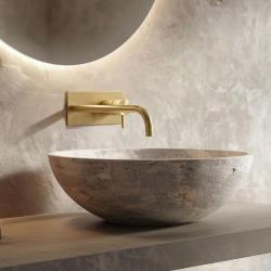 Vodovodná batéria Watervolution Flow s krycou doskou, leštená mosadz, výtok 21 cm, T1161LE-21