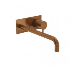 Waterevolution Flow vstavaná umývadlová batéria s krytom PVD Kartáčovaná Meď s výtokom 21 cm T1161CPE-21