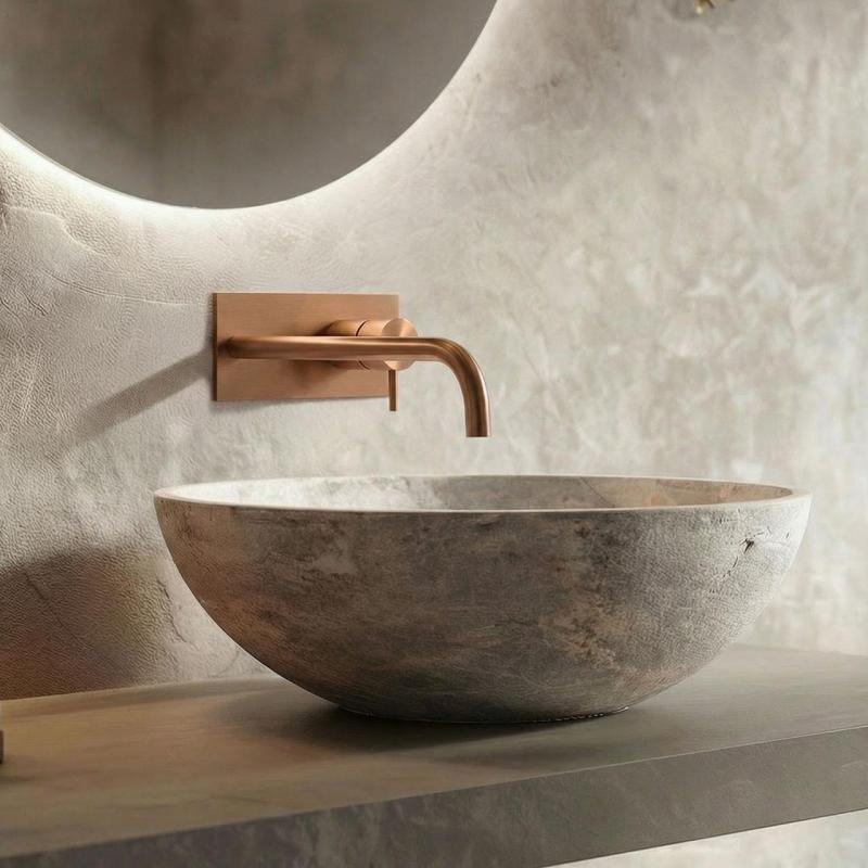 Waterevolution Flow vstavaná batéria s krycou doskou PVD brúsená meď s výtokom 21 cm T1161CPE-21