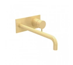 Waterevolution Flow vstavaná umývadlová batéria s krycou doskou PVD Light Gold s výtokom 15 cm T1161WGE-15