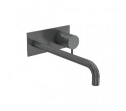 Waterevolution Flow vstavaná umývadlová batéria s krycou doskou PVD Gun Metal s výtokom 15 cm T1161GME-15