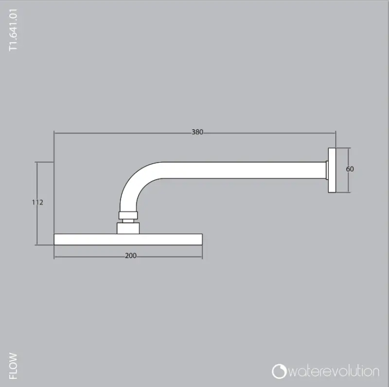 Waterevolution Flow hlavová sprcha 200 mm s pripojením na stenu, leštená meď T1641CPE