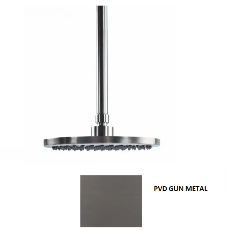 Waterevolution Flow hlavová sprcha 250 mm s pripojením na strop Gun Metal T1642GME
