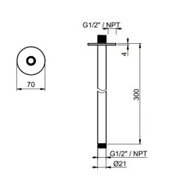 SB Round 316 stropná sprchová rameno okrúhla 30 cm úplne z nehrdzavejúcej ocele 1208946689