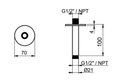 SB Round 316 stropné sprchové rameno okrúhle 10 cm úplne z nehrdzavejúcej ocele 1208946696