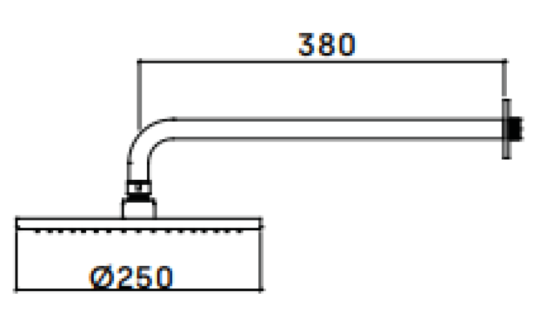 Waterevolution Flow hlavová sprcha 250 mm s nástenným pripojením, matná čierna T164125PR