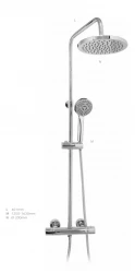 DEMM Sprchová kombinácia s termostatom a dažďovou sprchou, chróm 1208946965