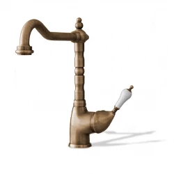 DEMM Nostalgická kuchynská batéria s otočným výtokom Bronz klasický 1208947363