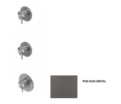 Waterevolution Flow vstavaná sprchová termostatická batéria s 2 uzatváracími ventilmi gun metal 1208948847