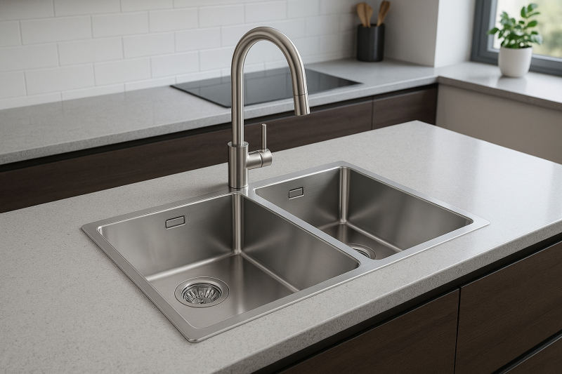 Franke Maris Dvojitý nerezový drez MRX 220 na úrovni pracovnej dosky 1270568051