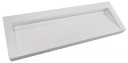 Solid-S Quatra umývadlo z matného bielého solid surface bez otvoru pre vodovodnú batériu s pevným krytom B140xD45xH8 1208952413