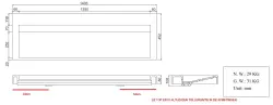 Solid-S Quatra umývadlo z matného bielého solid surface bez otvoru pre vodovodnú batériu s pevným krytom B140xD45xH8 1208952413