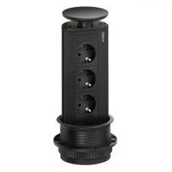 EVOline Port 3 Zasúvacia zásuvka s uzemnením čierna