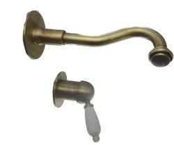 PB nostalgická vstavaná umývadlová batéria Vintage výtok 21 cm Bronz