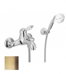 PB Nostalgická vaňová batéria s ručnou sprchou Bronz