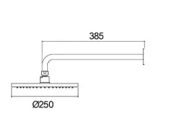 Waterevolution Flow hlavová sprcha 250 mm s nástenným pripojením Gun Metal T164125GME