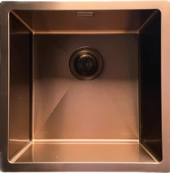 Ausmann Mosel RVS umývadlo medená farba PVD Copper 40x40 podstavba, plochá montáž a montáž na povrch 080969