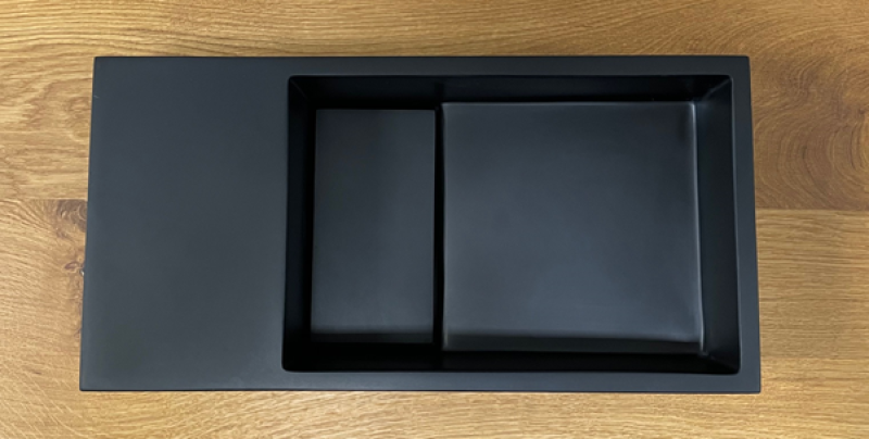 Solid-S Fontána z kompozitného materiálu B36xD18xH10 cm, matná čierna s krytom 1208953168