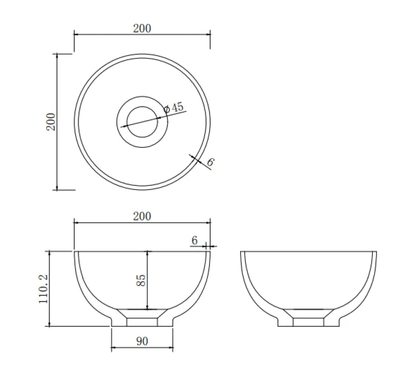 Malé umývadlo Solid S z materiálu Solid Surface, okrúhle, 20 x 20 x 11 cm, matná čierna, 1208953268