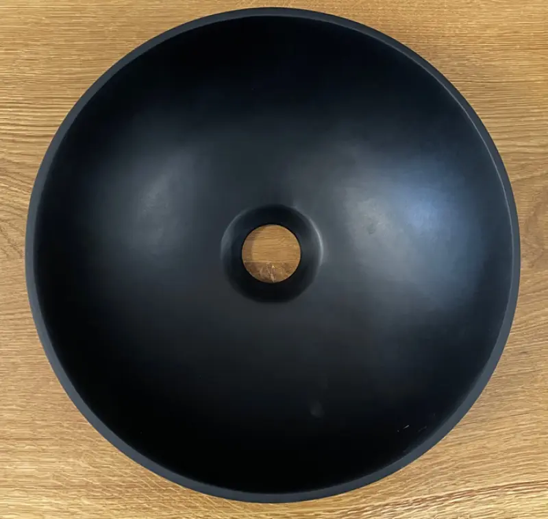 Malé umývadlo Solid S z materiálu Solid Surface, okrúhle, 30 x 30 x 11 cm, matná čierna, 1208953271