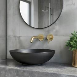 SB Round vstavaná umývadlová batéria brúsená mosadz PVD 162 mm