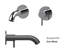 SB Round vstavaná umývadlová batéria gun metal PVD 102mm