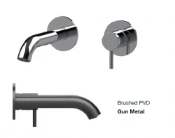 SB Round vstavaná umývadlová batéria gun metal PVD 132 mm