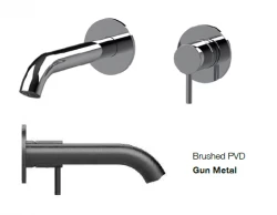 SB Round vstavaná umývadlová batéria gun metal PVD 162mm