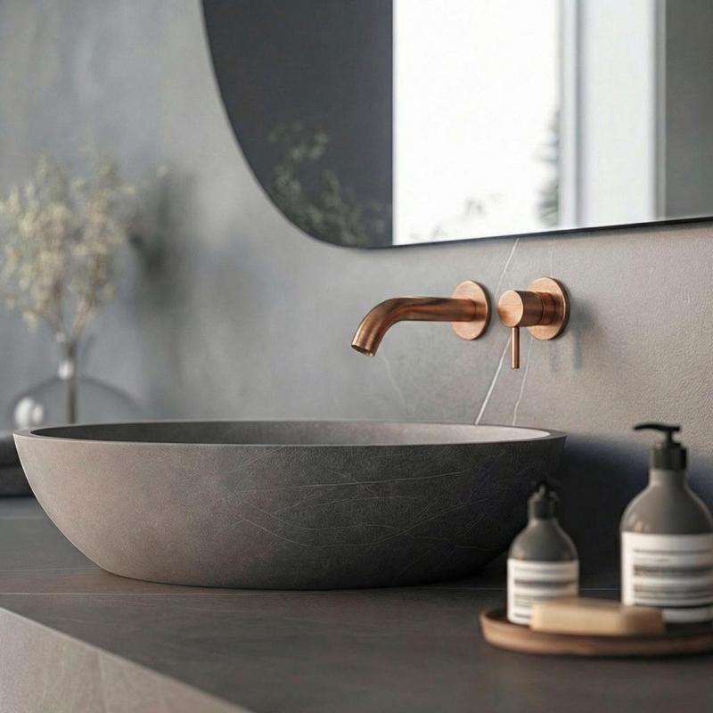 SB Round 316 vstavaná umývadlová batéria Brúsená meď PVD 102 mm